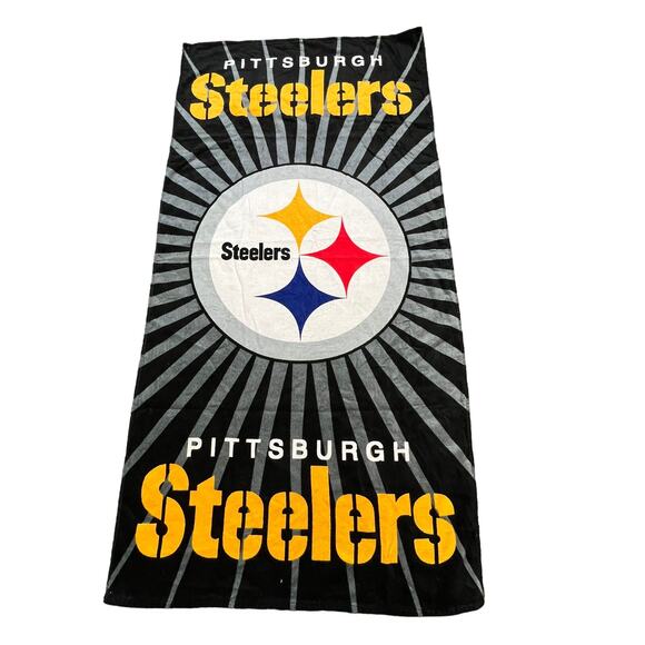 Pittsburgh Steelers NFL Officially Licensed Sunburst 59x29.5 inch Beach Towel - Picture 1 of 7